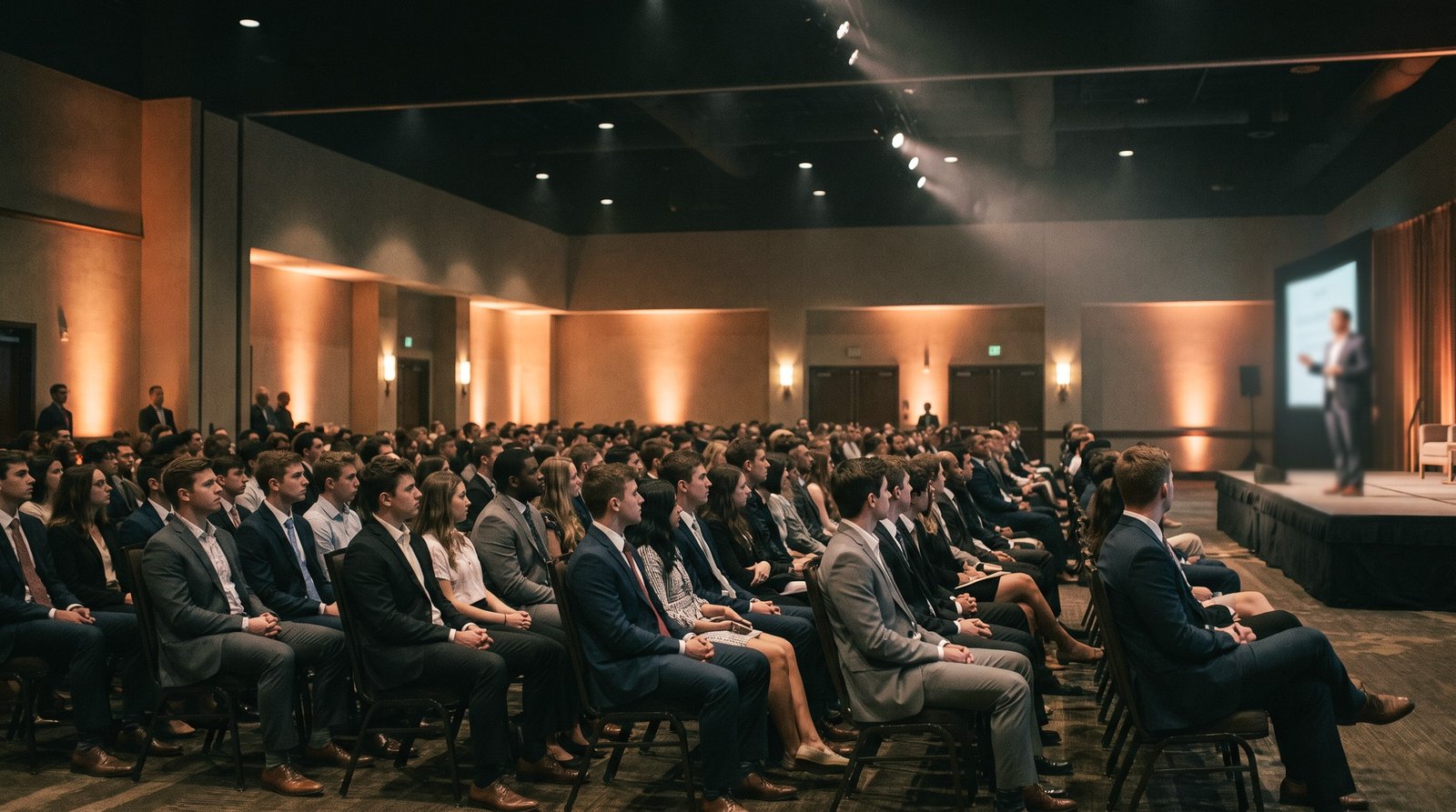 The team seated at a national company summit