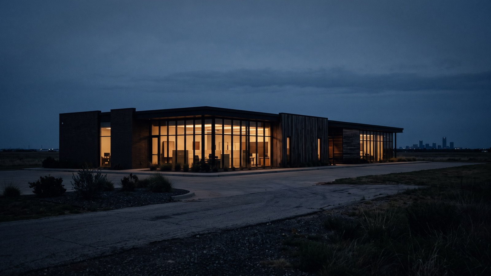 The Price Performance Group office in Oklahoma City at dusk